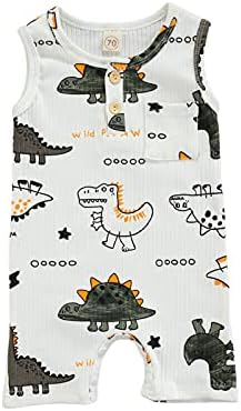Novorođenče Djeca Mali Dječak Ljeto Romper Prsluk Dinosaurus tvoje voljene Kombinezon koje se razvlači Set